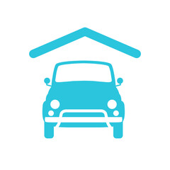 Car Parking lot, Front view, Isolated on white background. From blue icon set.