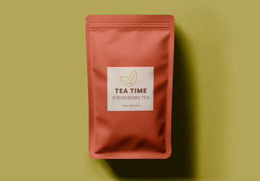 Product Flatlay Tea Bag Label Mockup With Generative AI