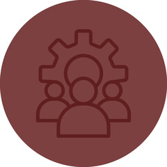 Human Resources Vector Line Maroon Circle Maroon
