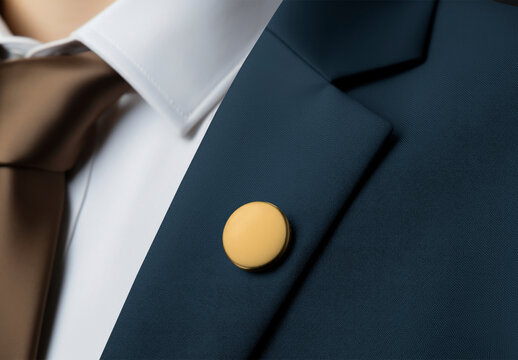 Suit Pin Badge Mockup With Generative AI
