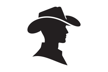 A cowboy with a hat silhouette