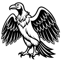 create a flying vulture vector icon white backgrou