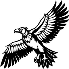 create a flying vulture vector icon white backgrou