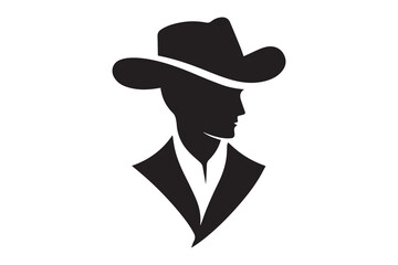 A cowboy with a hat silhouette