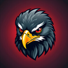 Fototapeta premium Eagle mascot head cartoon style color minimalist