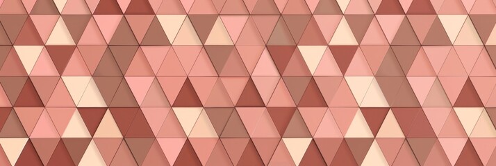 A close-up view of a wall covered in pink triangles, forming a geometric pattern