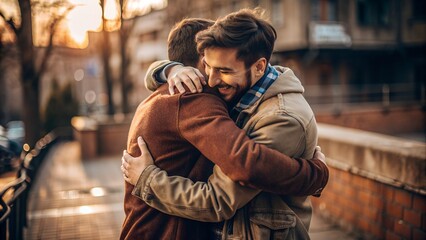 Obraz premium Friendship Day Hug. Perfect for: Friendship Day, Social Media Posts, Greeting Cards