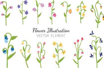 Watercolor flowers Vector Element Collection
