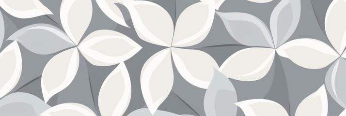 Fototapeta premium A pattern design of white and grey stylized flowers