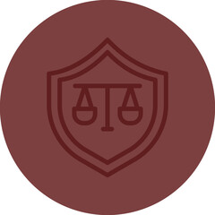 Justice Scale Vector Line Maroon Circle Maroon