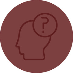 Thinking Vector Line Maroon Circle Maroon