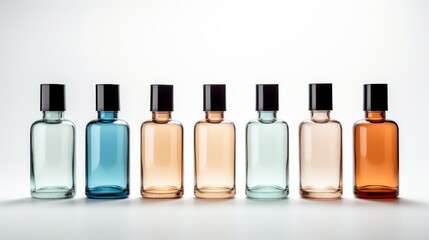 bottle cosmetics on the white background, multi-colors