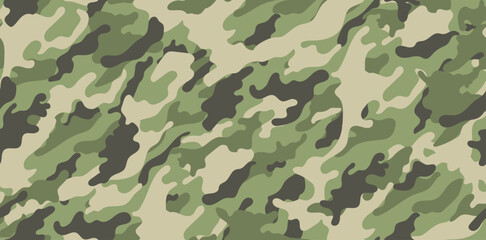 Green camouflage pattern for clothing design. Seamless pattern for army