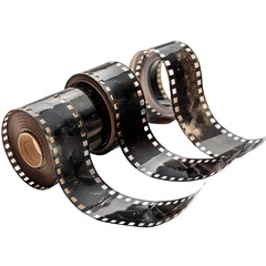 Obraz premium Film Strip Mockup Isolated on Transparent or White Background, PNG