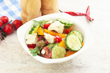 Greek salad with feta cheese