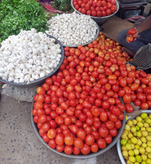 Explore a bustling Indian food marketplace adorned with colorful, fresh vegetables. It’s a feast for both the senses and health.