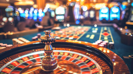 Casino Roulette Wheel Close-Up