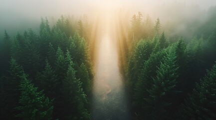 Fototapeta premium mist in the forest