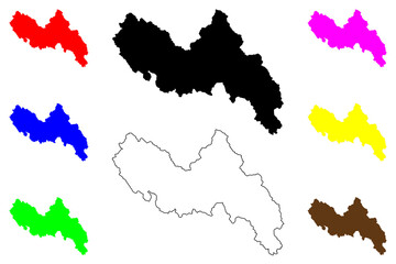 Lai Chau Province (Socialist Republic of Vietnam, Subdivisions of Vietnam) map vector illustration, scribble sketch Tinh Lai Chau map