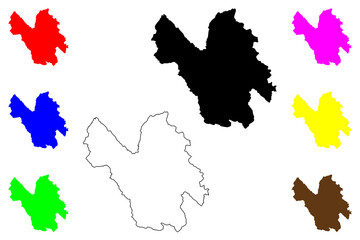 Lao Cai Province (Socialist Republic of Vietnam, Subdivisions of Vietnam) map vector illustration, scribble sketch Tinh Lao Cai map