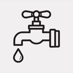 faucet line Art illustration silhouette vector on a white background