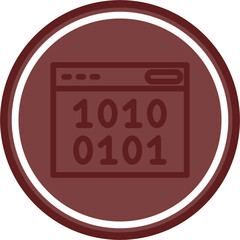 Binary Code Vector Line Double Circle Maroon