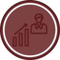 Career Promotion Vector Line Double Circle Maroon