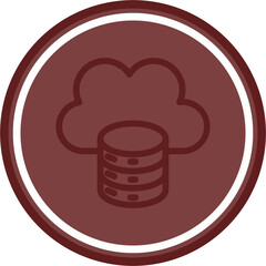 Cloud Data Vector Line Double Circle Maroon