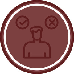 Decision Making Vector Line Double Circle Maroon