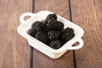 Natural organic blackberry in the bowl