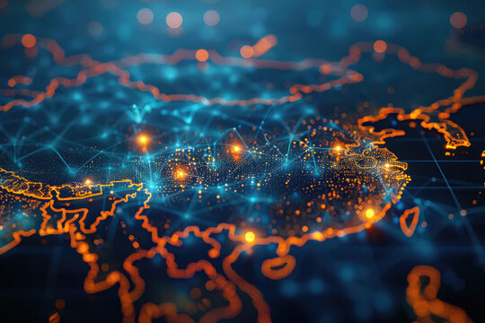 World map, lights up