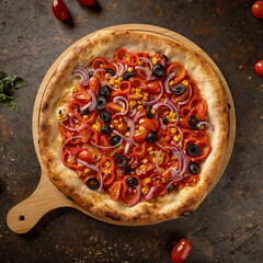 Delicious vegetarian pizza