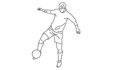 Line art of Soccer player illustration