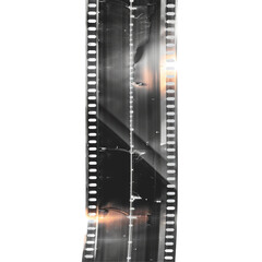 Obraz premium 35mm Filmstrip with Light Interferences Isolated on Transparent or White Background, PNG