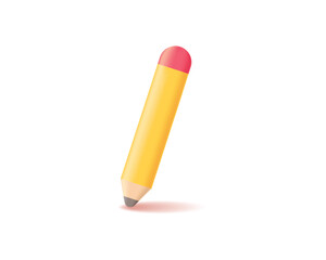 Realistic pencil vector icon isolated