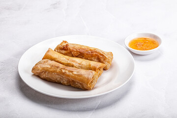 Traditional crispy fried stuffed springroll