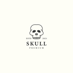 Skull icon sign symbol hipster vintage logo design