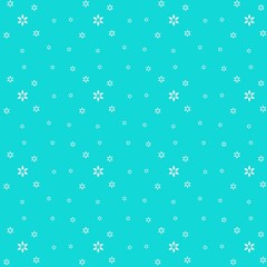 White flowers on green mint background seamless pattern for your art work.