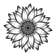 Flower Line Art for tattoo design and coloring pages