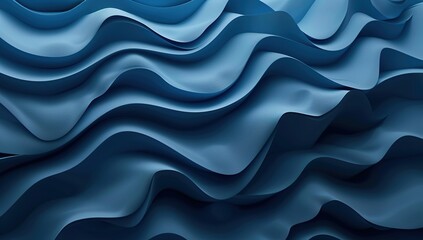 Obraz premium Abstract Blue Waves - 3D Render
