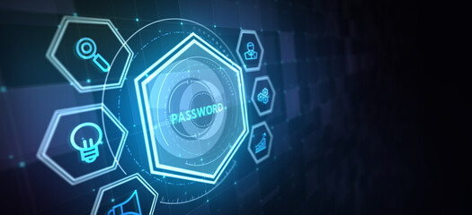 Password to access personal user data, cybersecurity concept. 3d illustration