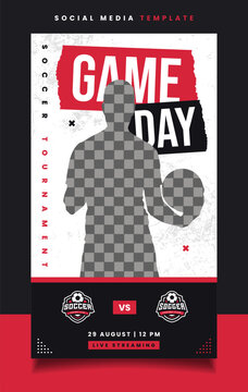 Soccer Game Day Banner Flyer Social Media Template for Sports Tournament
