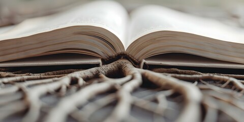 Significance of ancient tree roots for World Book Day Wisdom and Knowledge. Concept Ancient Tree Roots, World Book Day, Wisdom, Knowledge, Symbolism