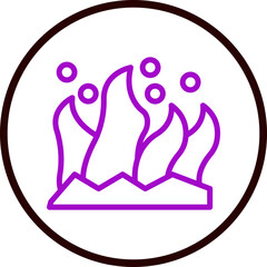 Algae Bloom Vector Line Purple Circle Black