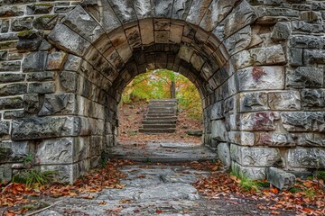
Stone arch entrance wall