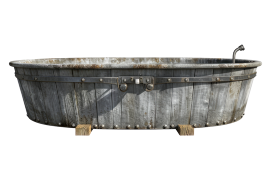 Agricultural watering trough isolated on transparent background