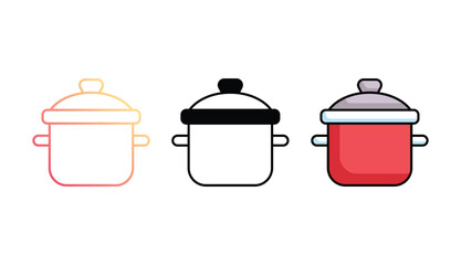 Cooking Pot icon design with white background stock illustration