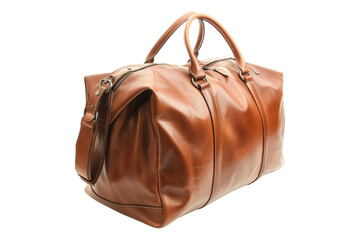 Brown Leather Travel Duffle Bag