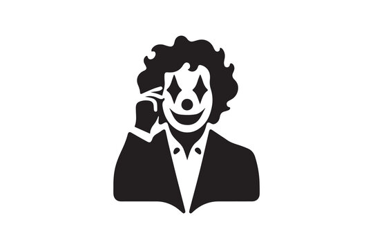 recommend clip art: circus clown, Crazy actors. great set collection clip art Silhouette