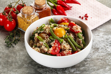 Vegan boiled quinoa with vegetables